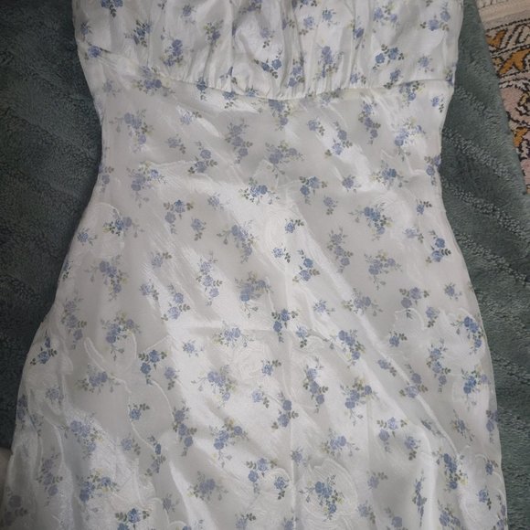 Princess Polly Tullock Floral Dress White & blue - Picture 5 of 6